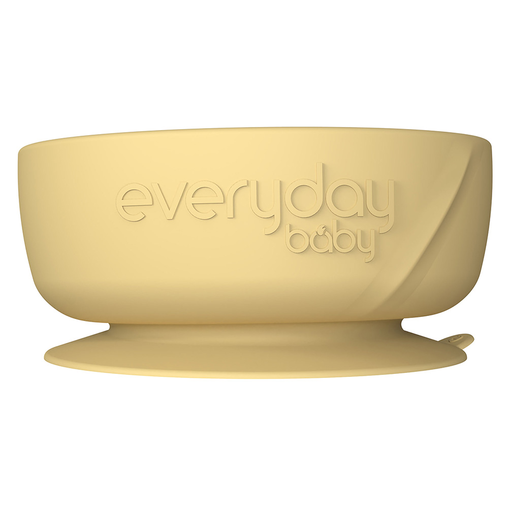 Everyday Baby silikonskål med sugkopp Soft Yellow