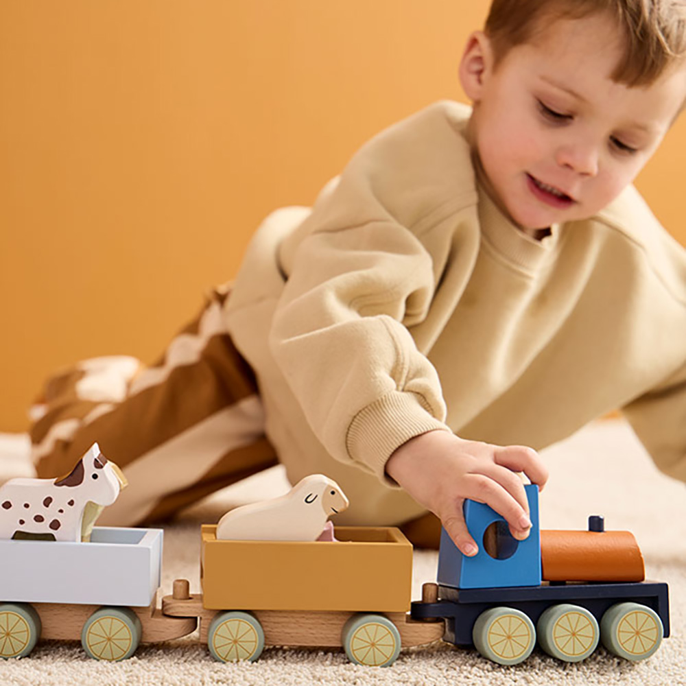 Kids Concept Tåg Med Bondgårdsdjur