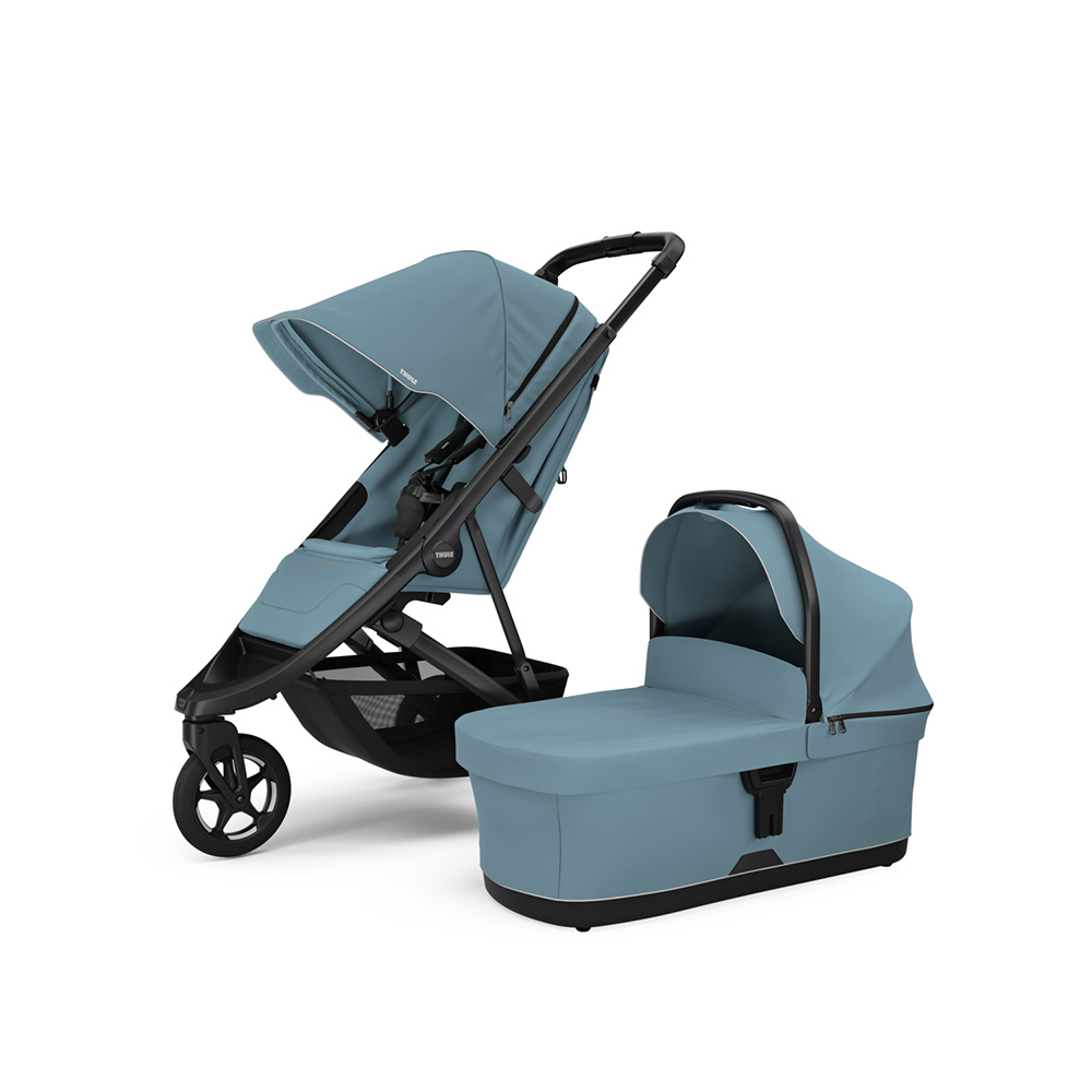 Thule Spring 2 Barnvagn Mid Blue on Black
