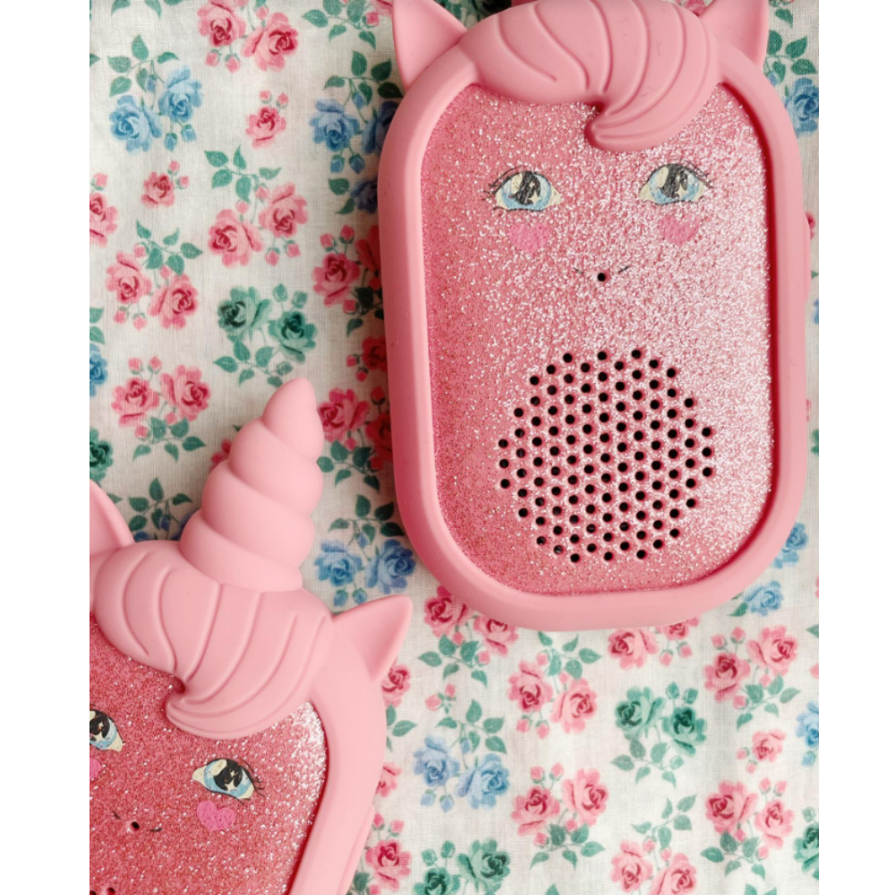 Konges Slöjd Glitter Unicorn Walkie Talkie Sparkling Pink-One Size