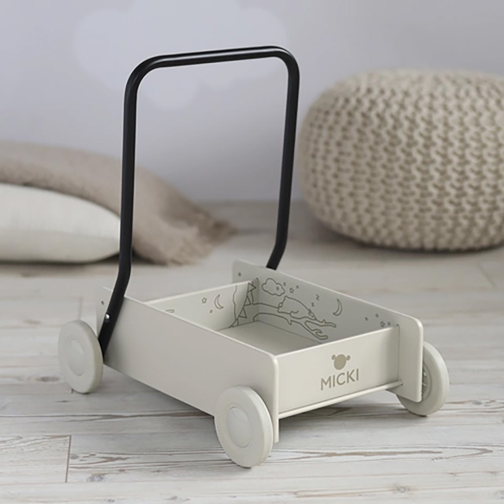MICKI lära gå vagn beige/sand