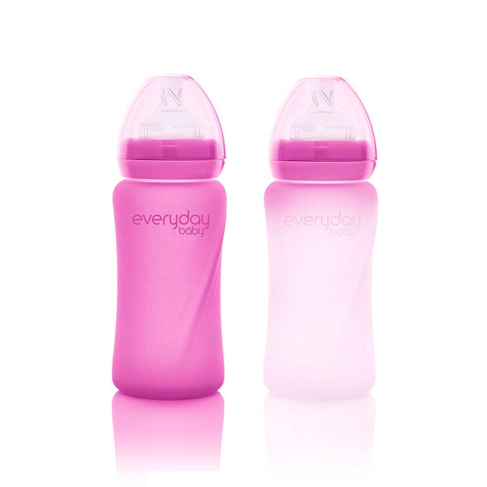 Everyday Baby nappflaska värmeavkännande Healthy + 240 ml - Cerise rosa