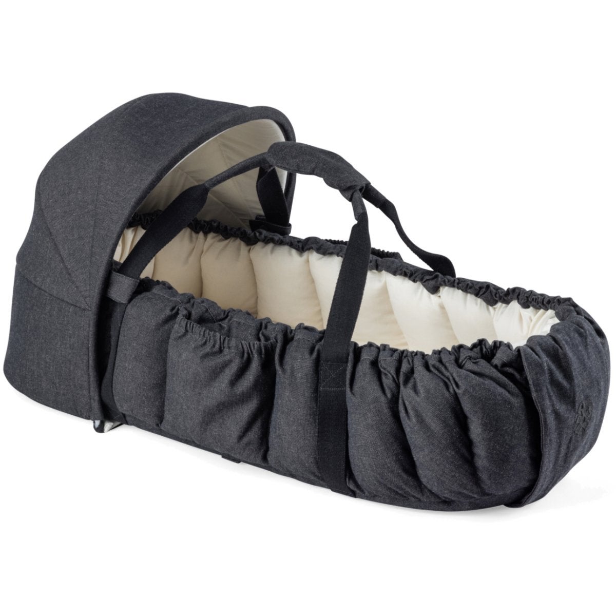 Sebra Babynest 3-i-1 med huv dark grey melange