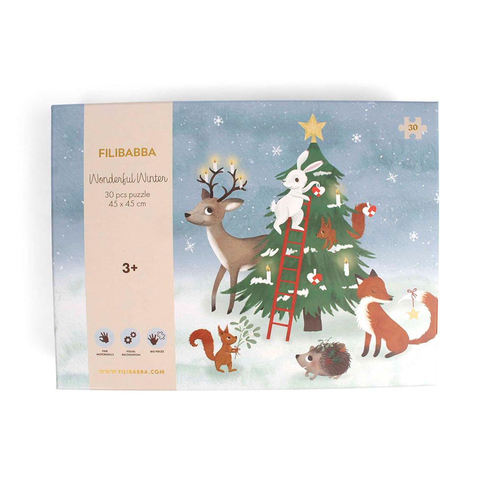 Filibabba 30-bitars pussel (45x45 cm) Wonderful Winter Forest friends