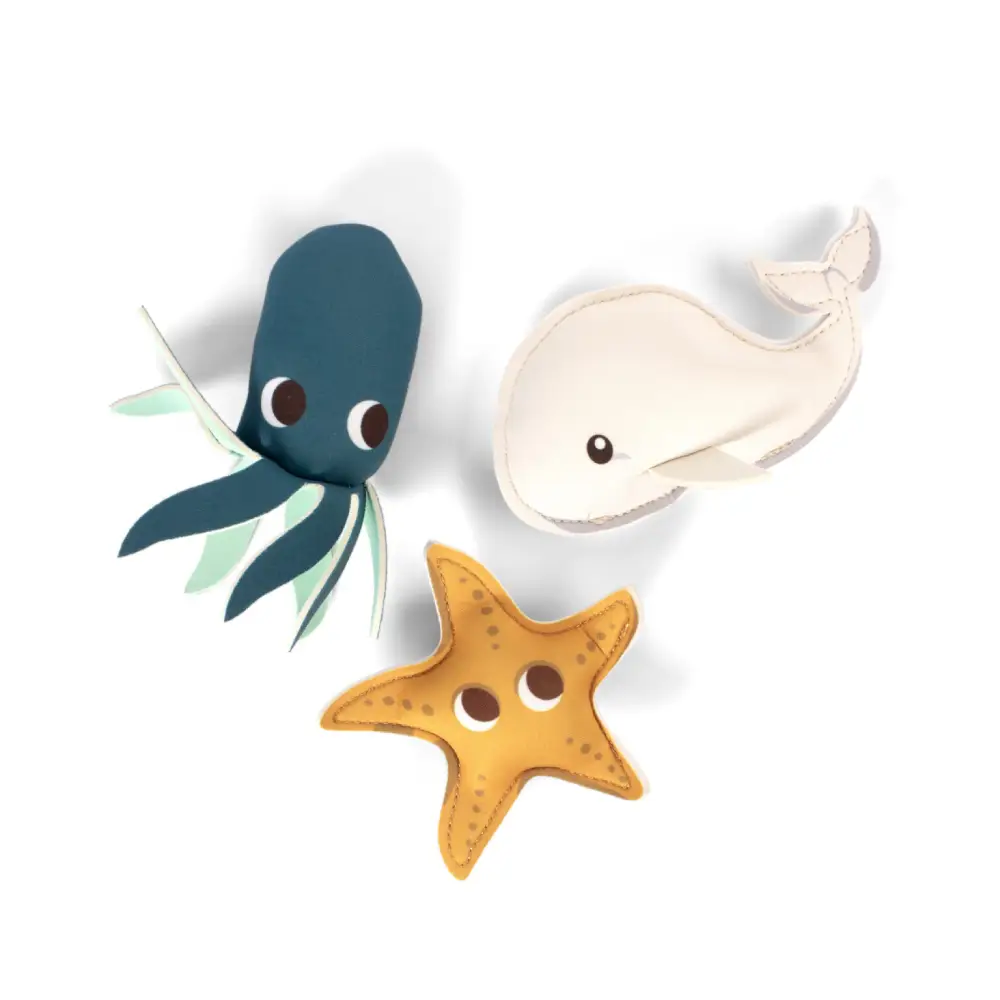 Filibabba neoprene badleksaker – ocean friends