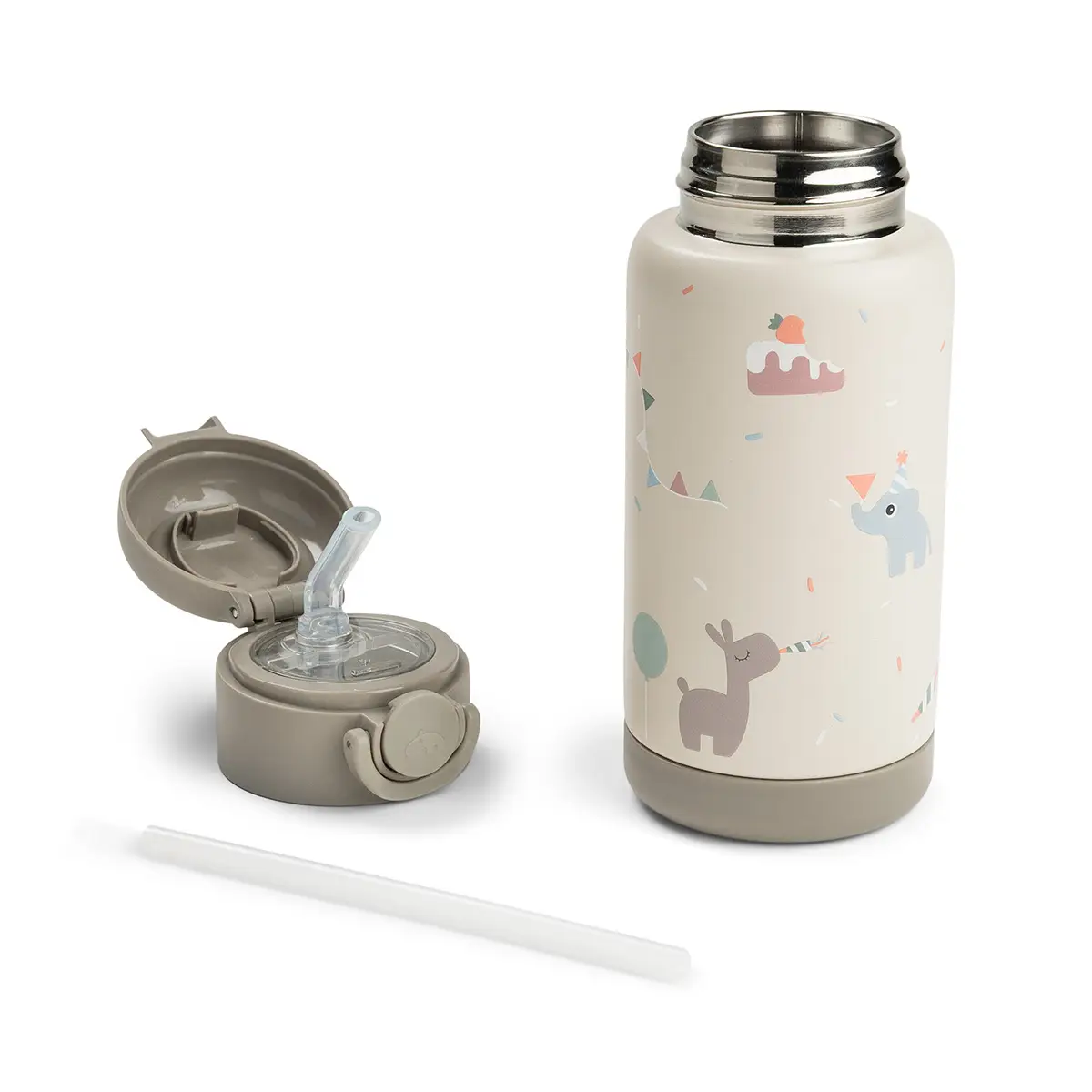 Done by Deer termosflaska med sugrör celebration sand 340 ml