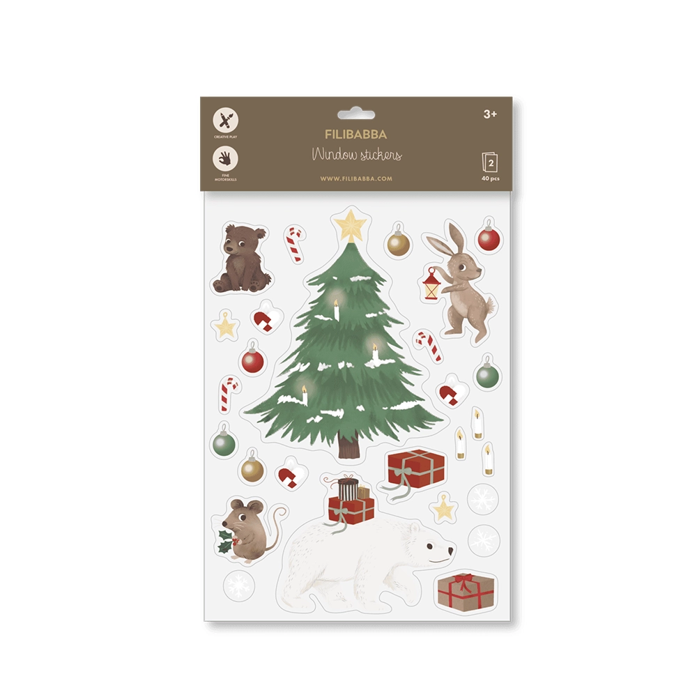 Filibabba fönsterklistermärken Wonderful Winter Forest friends