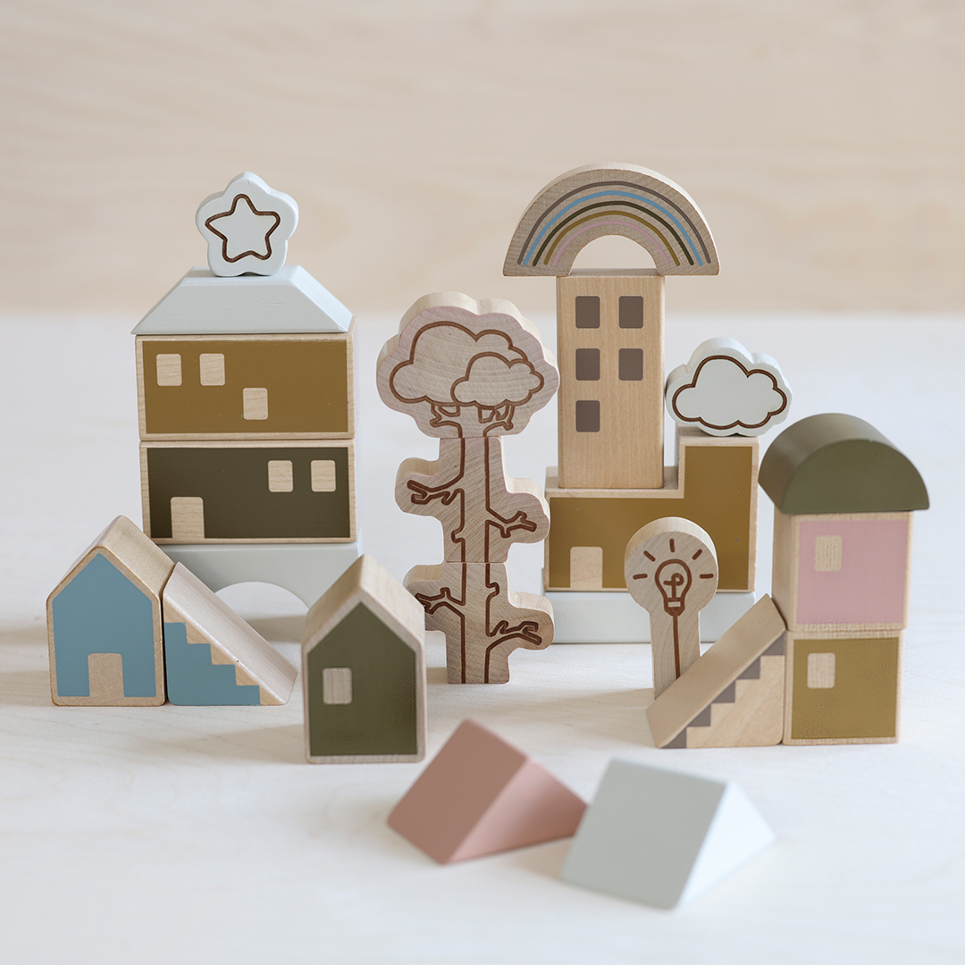 Micki premium Trä byggklossar 23 st