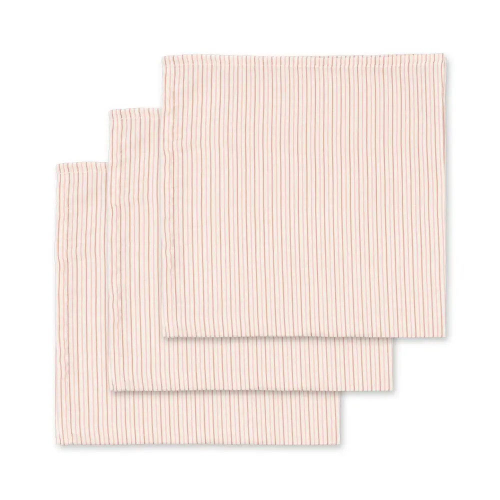 Konges Slöjd 3 Pack Muslinfiltar Gots Stripie Petite Rose