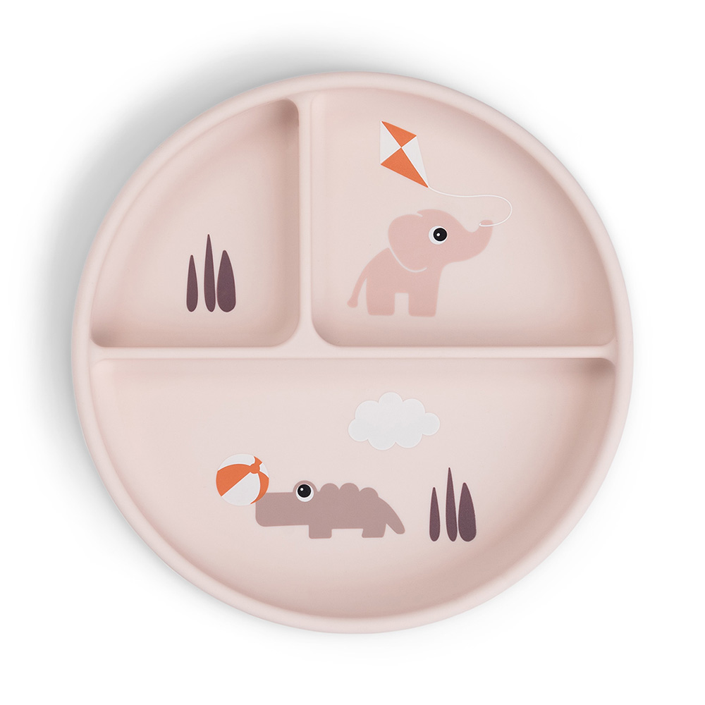 Done by Deer Stick&Stay tallrik med fack Playground Powder