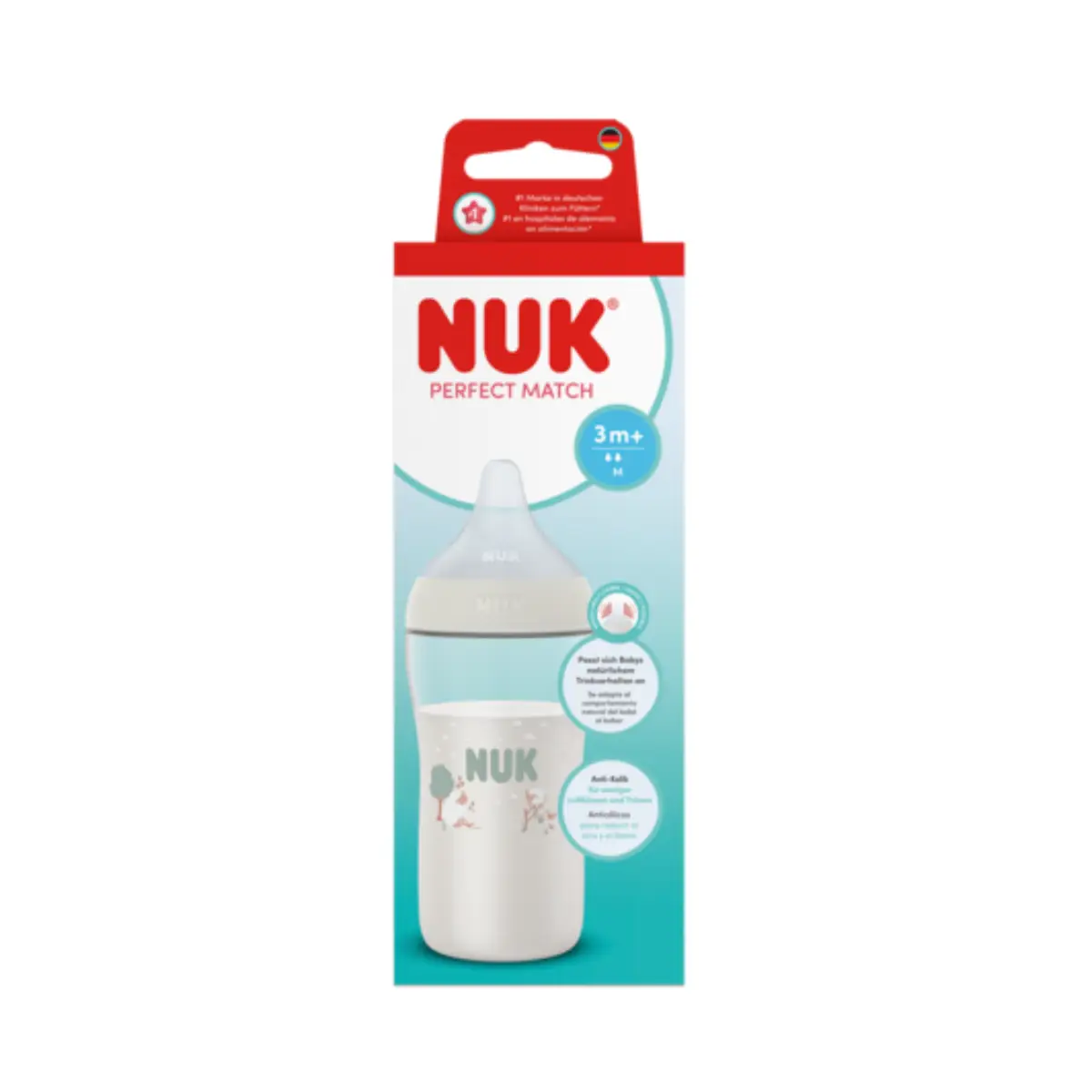 NUK perfect match bottle 260 ml, sheep 3 mån+