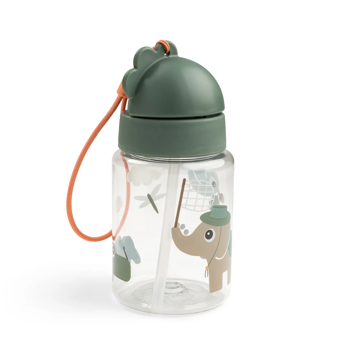 Done by Deer vattenflaska med sugrör tiny trails green 280 ml
