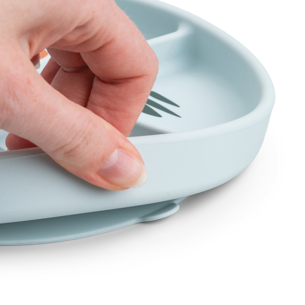 Done by Deer Stick&Stay tallrik med fack Playground Blue