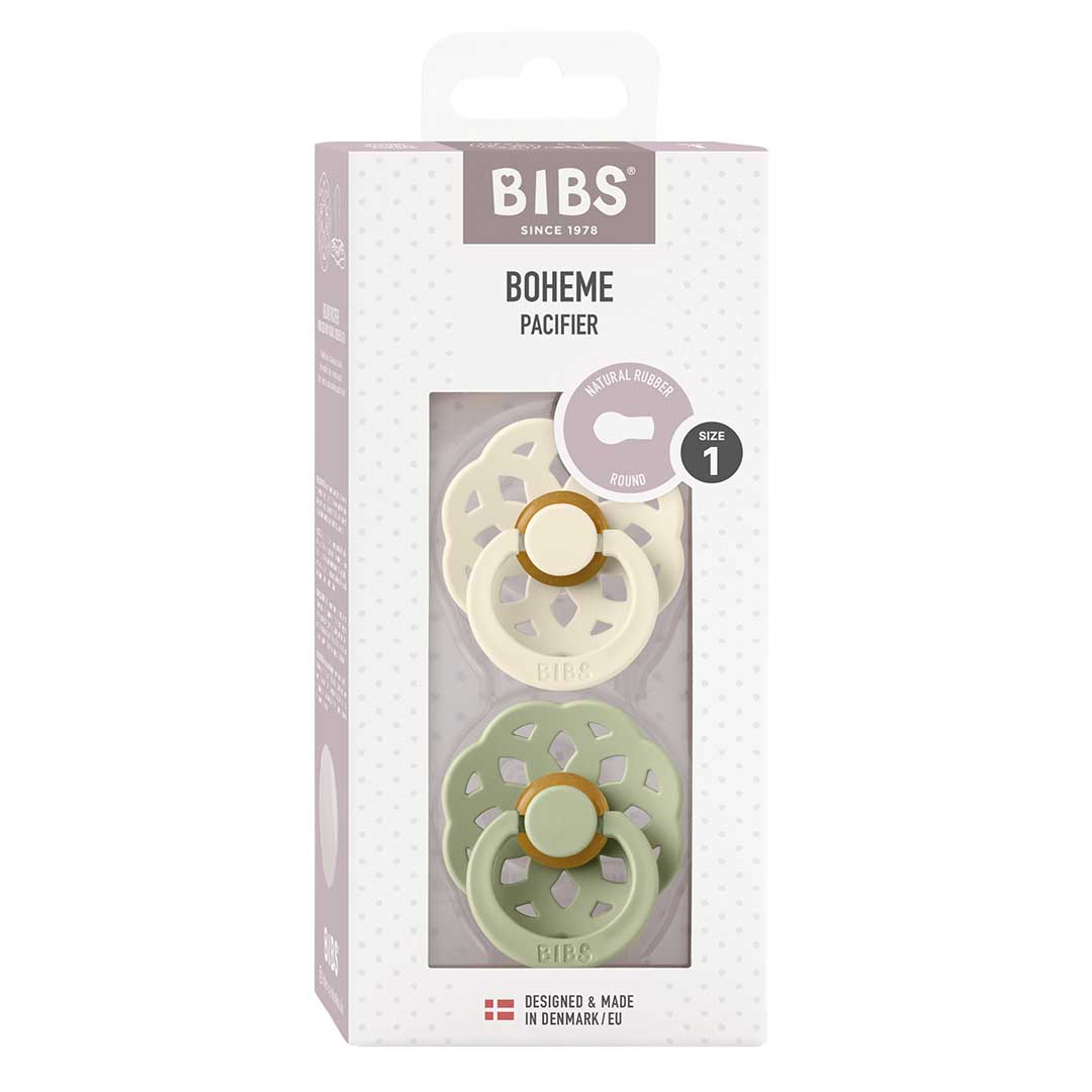 BIBS napp Boheme 2-pack 0-6m Ivory/Sage