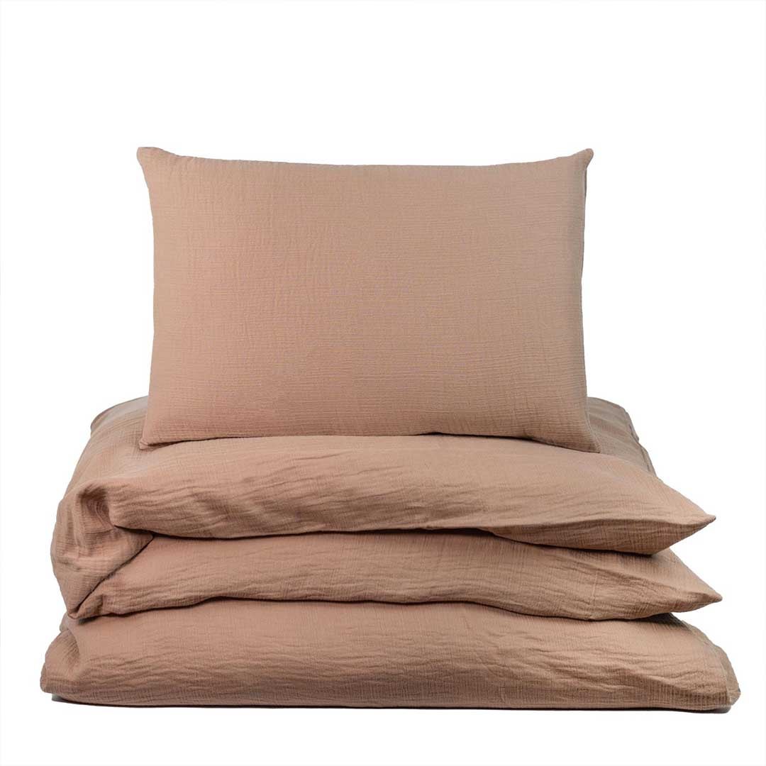 Ng Baby Påslakanset Vuxen/Junior Muslin Brown