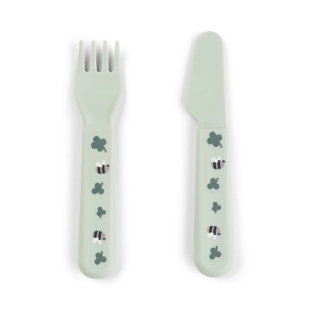 Done by Deer Foodie dinner set med sugfunktion Tiny Farm Green