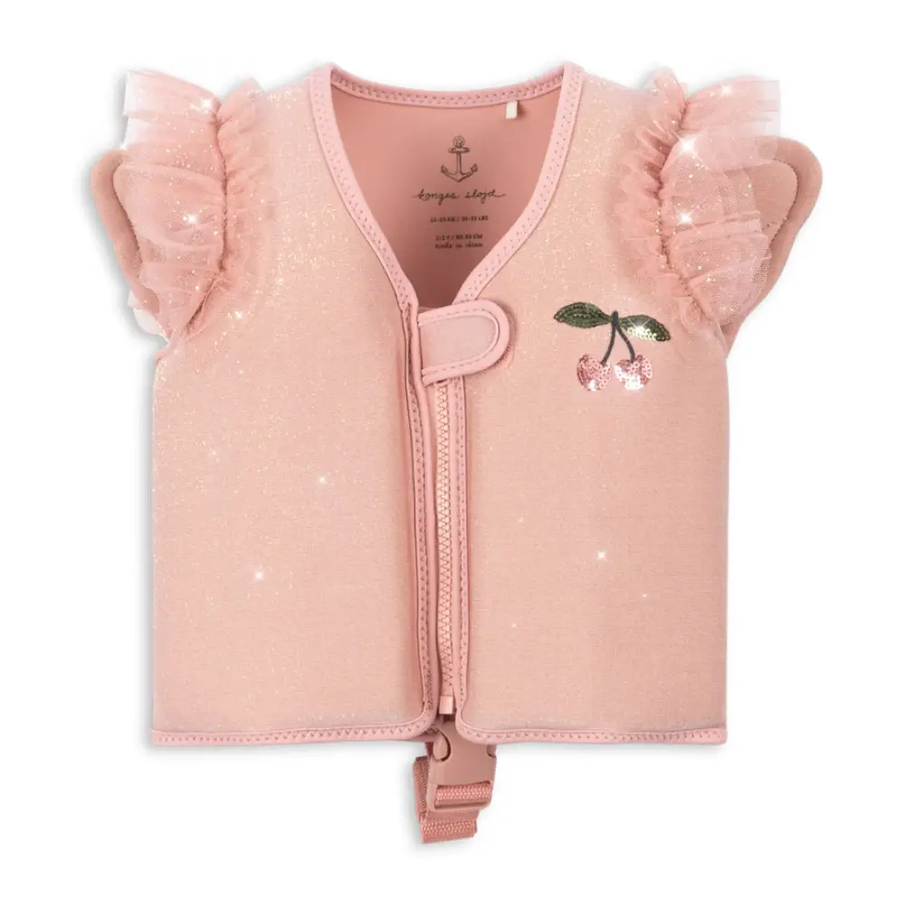 Konges Slöjd Piper simväst Powder Pink 2–3 år