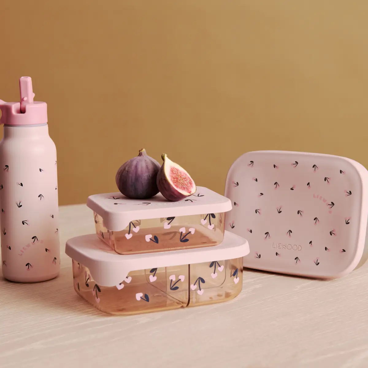 Liewood arthur printad lunchbox mini cherry heart / rosey