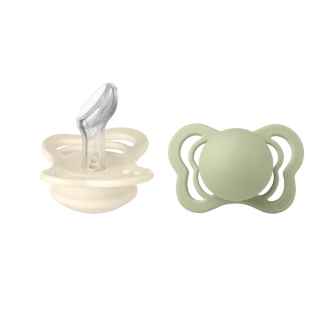 BIBS napp Couture 2-pack silikon 0-6m Ivory/Sage