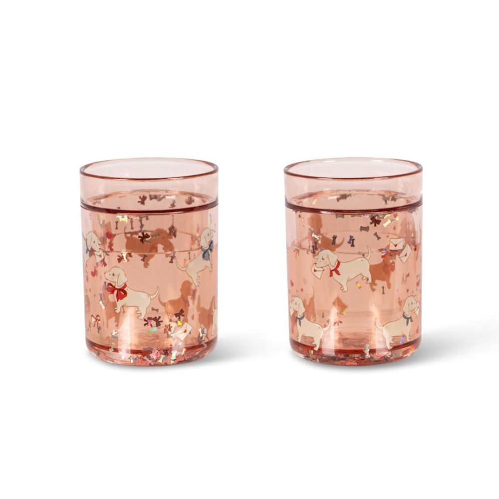 Konges Slöjd 2 Pack Glitter Cups Woof Letter Rose-One Size