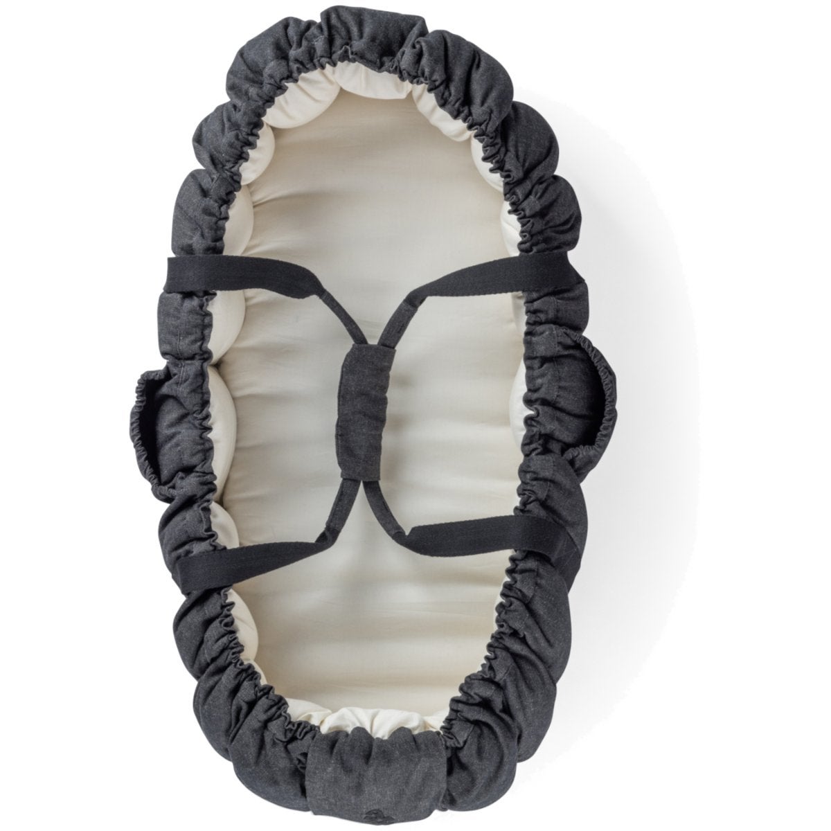 Sebra Babynest 3-i-1 med huv dark grey melange