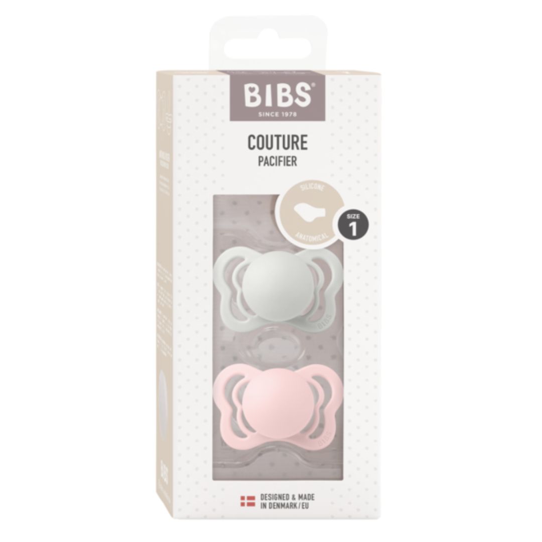 BIBS napp Couture 2-pack silikon 0-6m Haze/Blossom