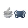 BIBS napp Couture 2-pack silikon 0-6m Cloud/Steel Blue