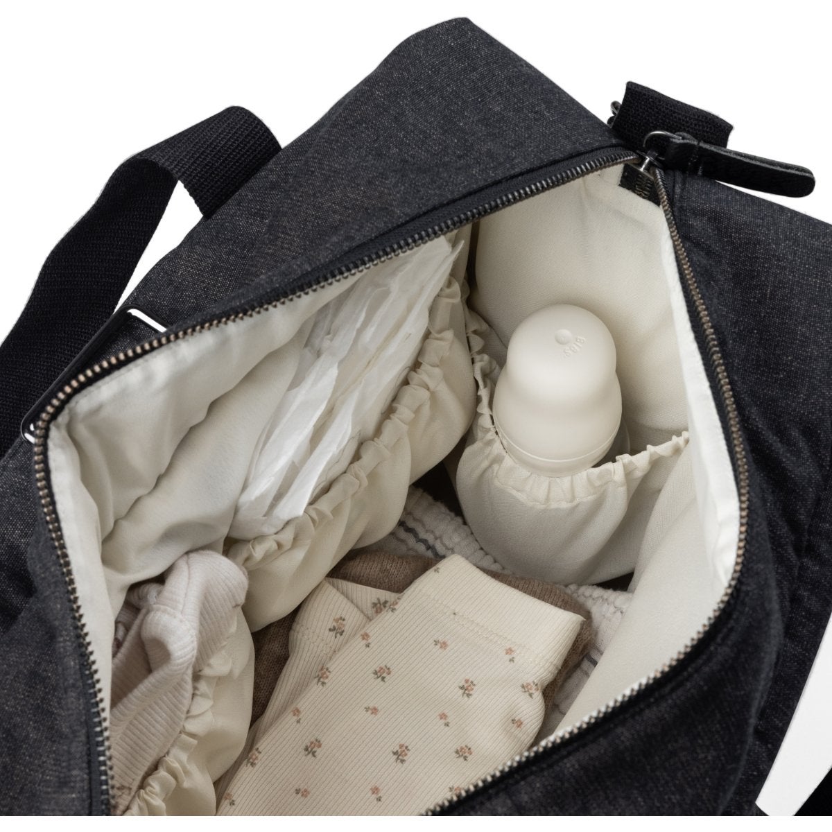 Sebra On-the-go skötväska dark grey melange