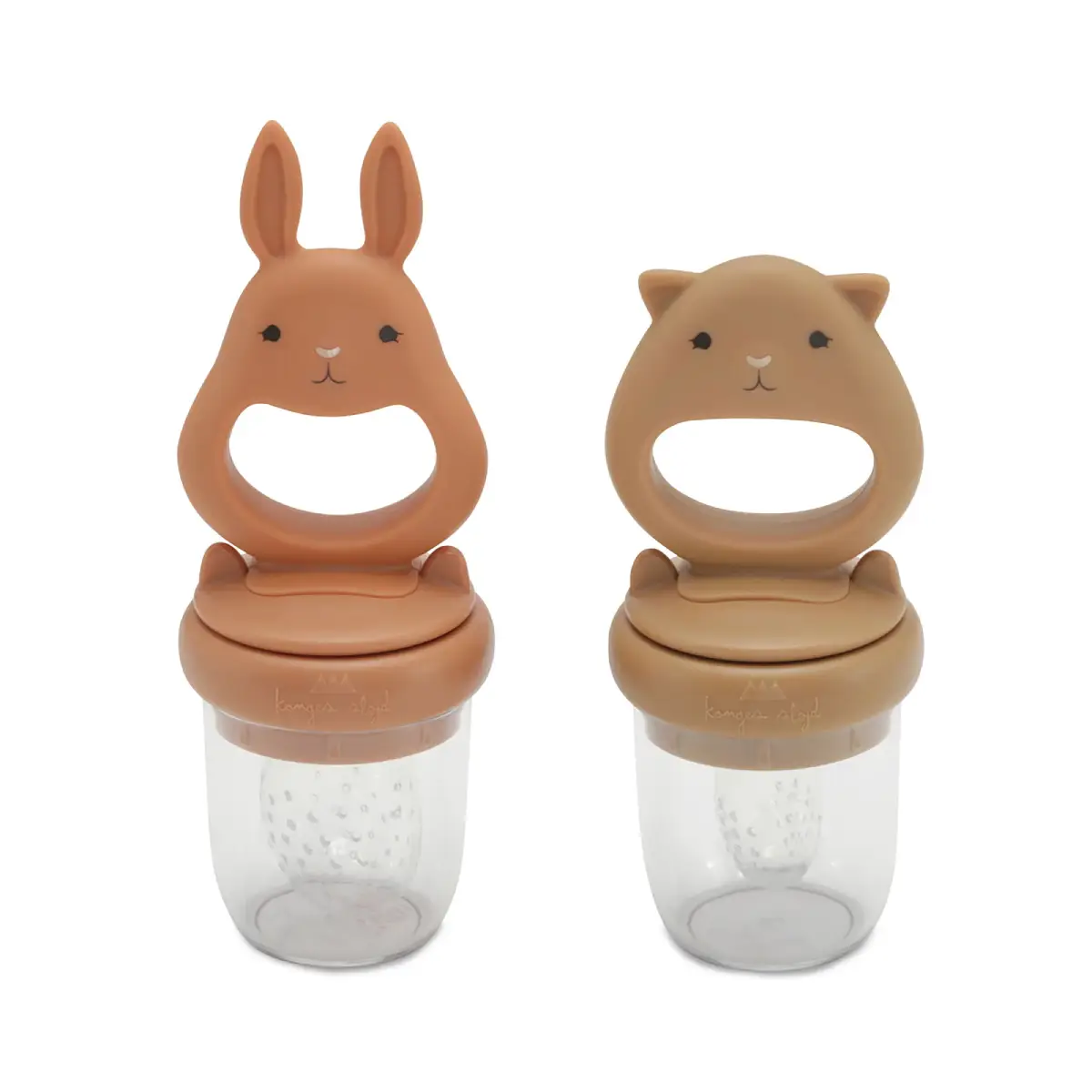 Konges slöjd matnapp i silikon almond/terracotta