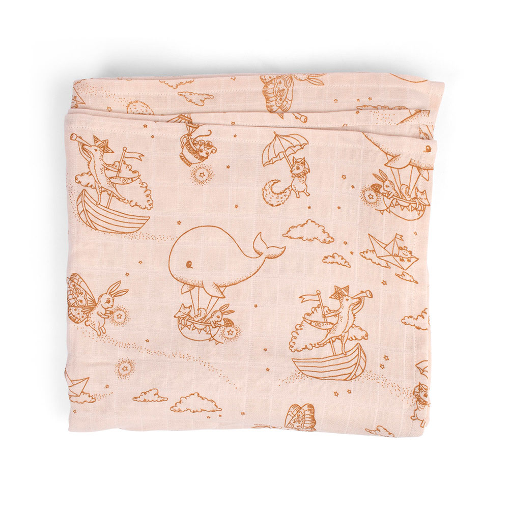 Filibabba GOTS muslinfilt 120x120 cm  Dreamy Adventurers