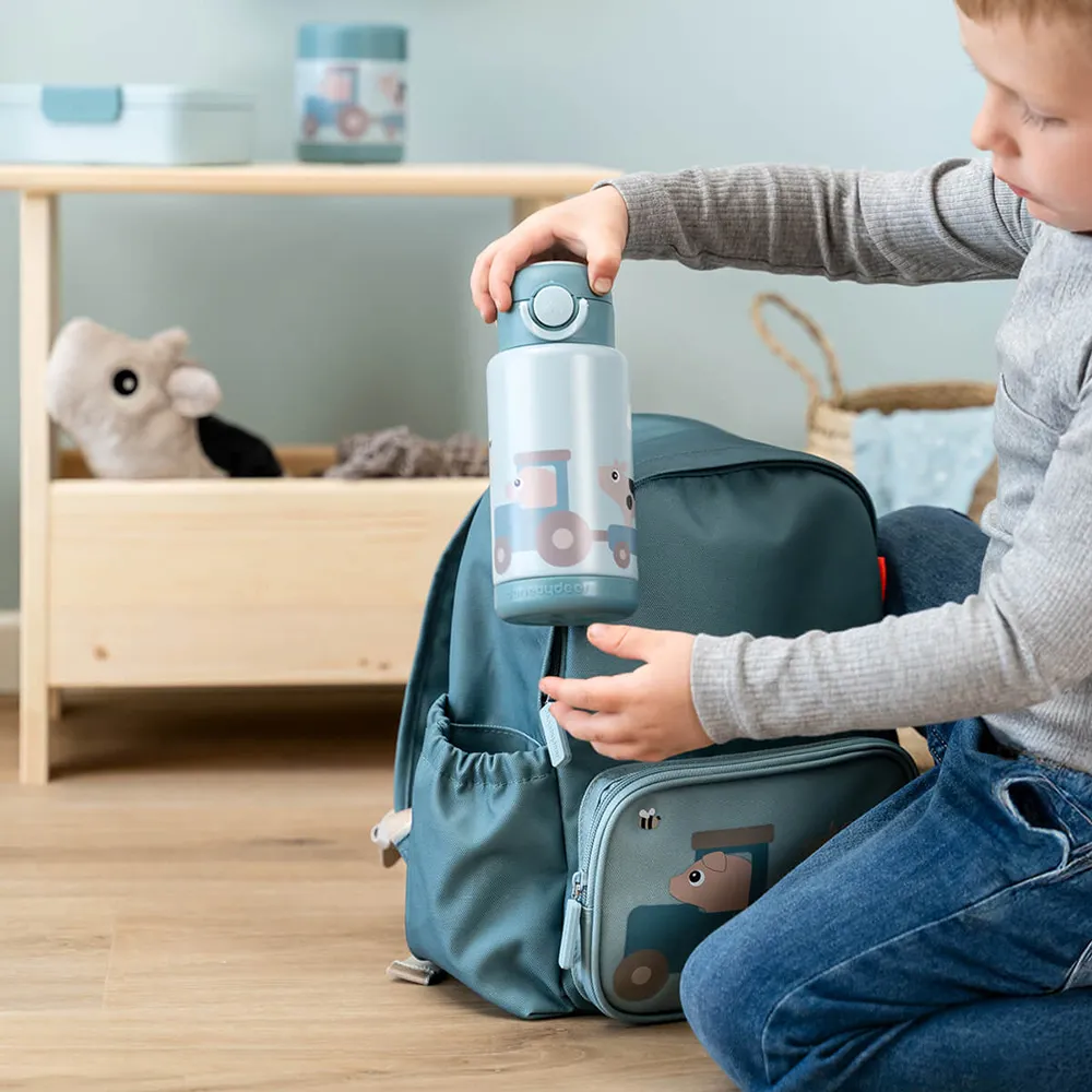 Done by Deer vattenflaska Tiny Farm Blue 340 ml