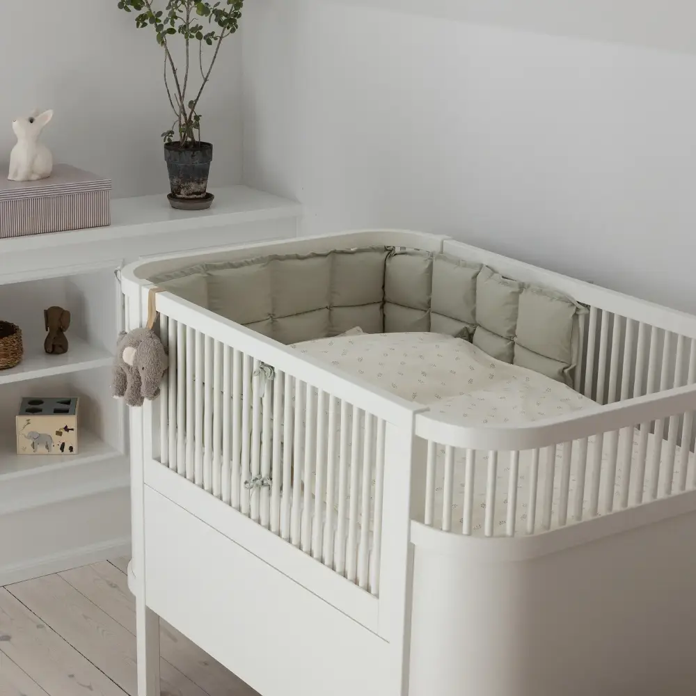 Sebra Spjälsängsskydd kapok half-length mist green