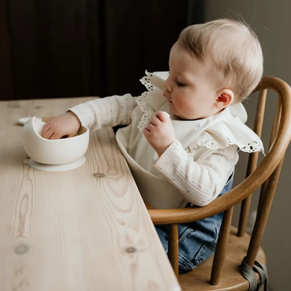 Elodie Details Silikonskål med sked Vanilla White