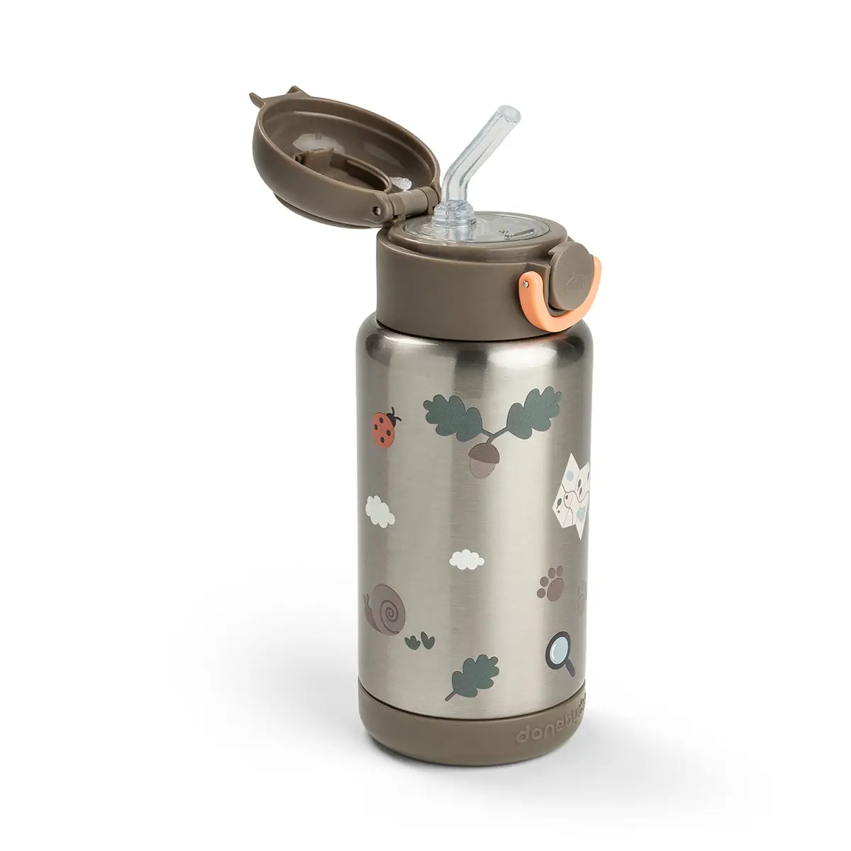 Done by Deer termosflaska med sugrör tiny trails sand 340 ml