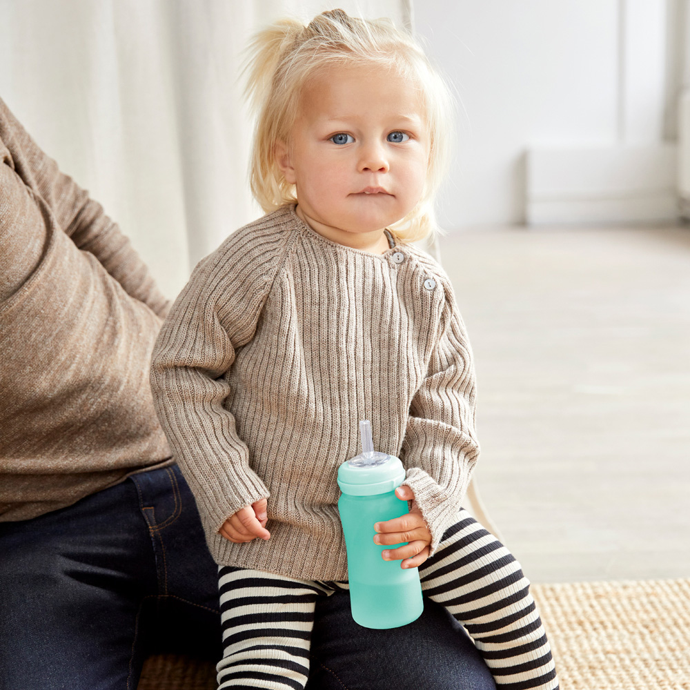 Everyday sugrörsflaska Healthy + 240 ml - Mint Green