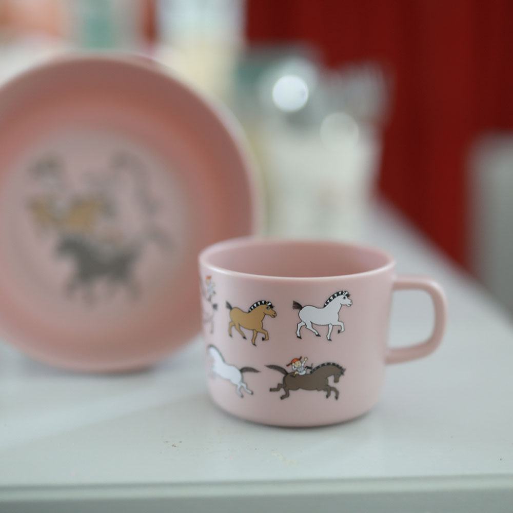 Rätt Start Pippi Cirkus Mugg med handtag rosa