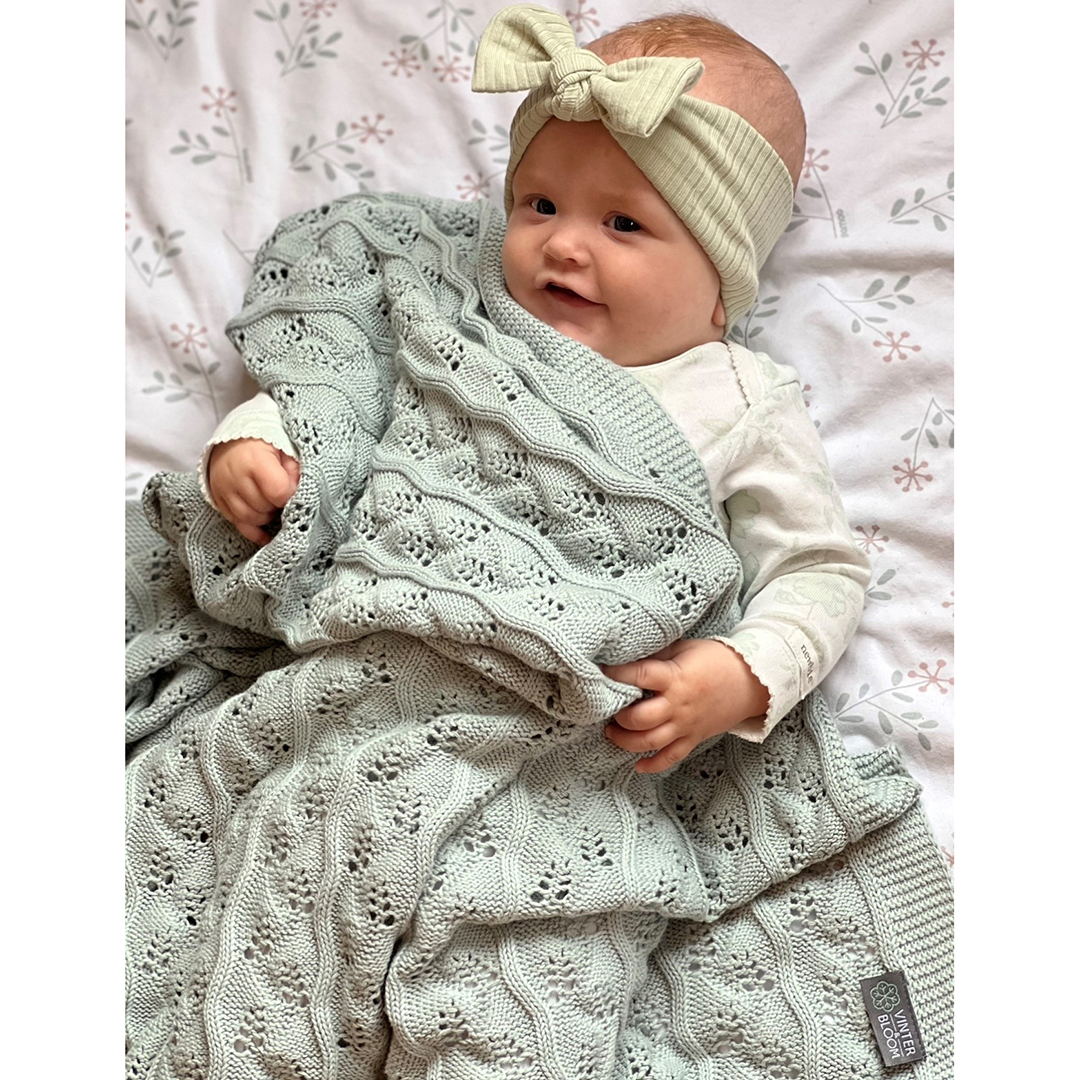 Vinter & Bloom babyfilt Moment EKO Sage Green