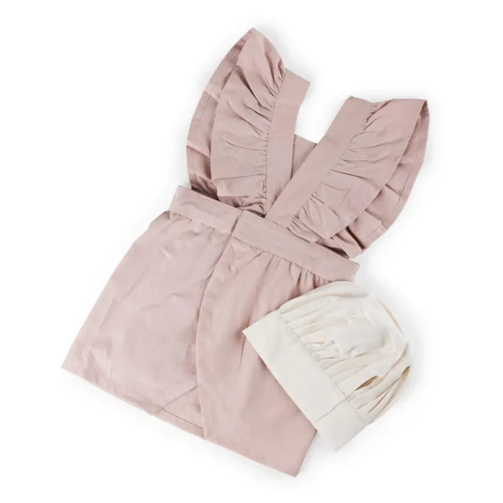 Sebra Förkläde- & kockmösseset Dusty pink/White