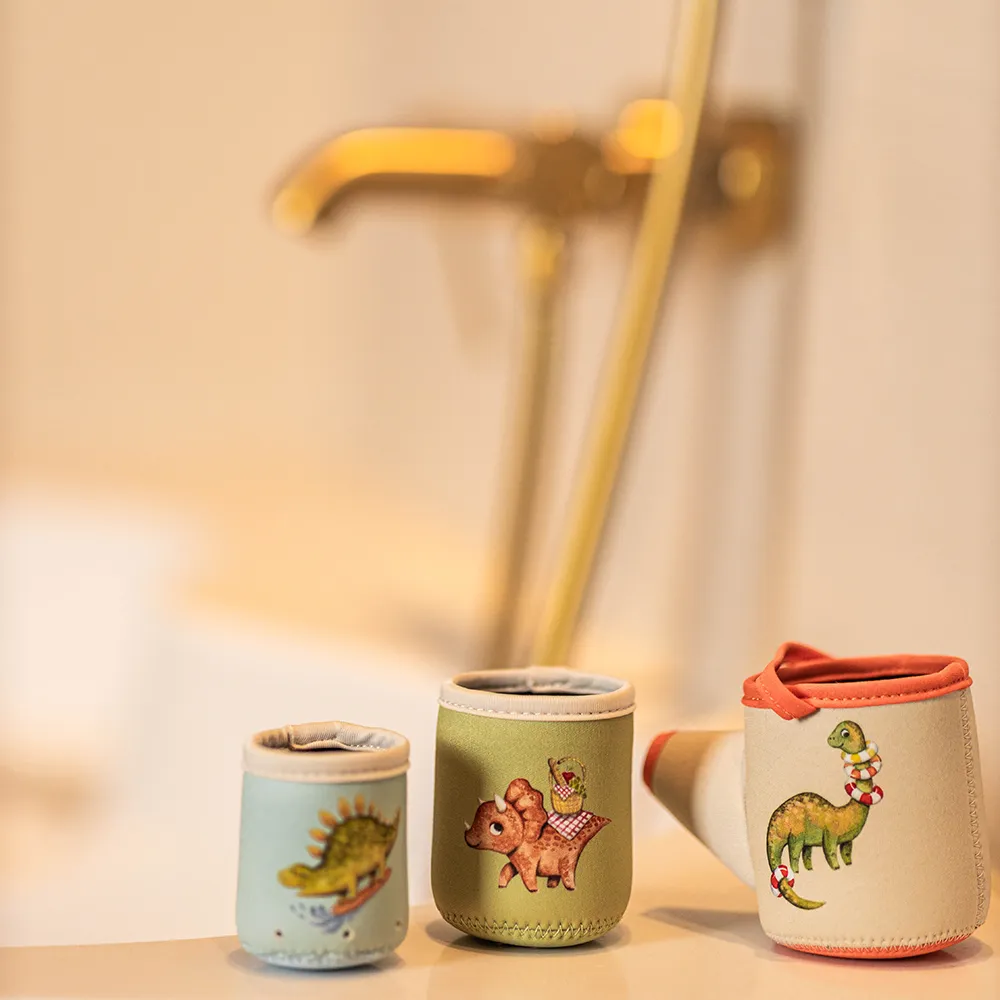 Filibabba Neoprene Badleksaker - Dino activity cups