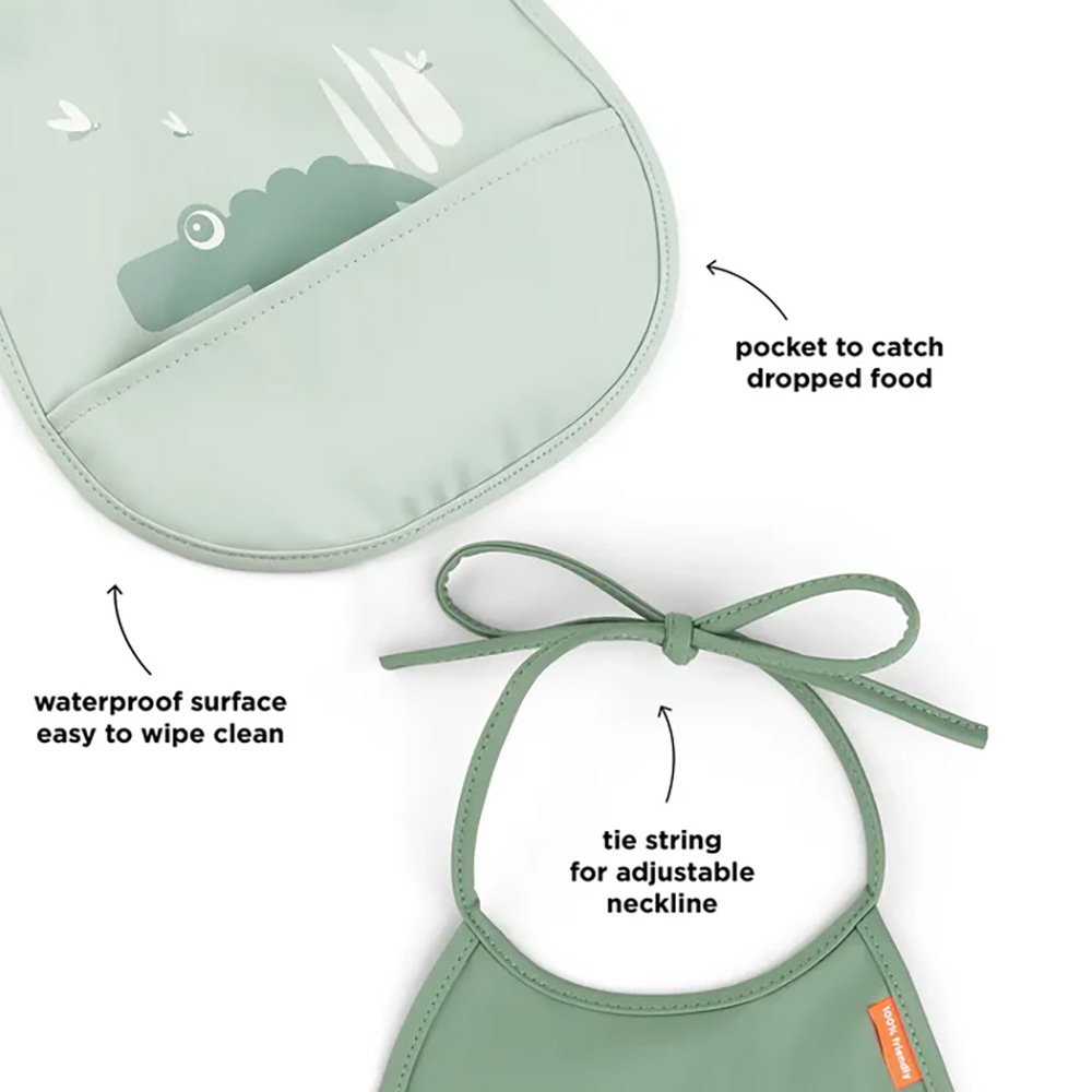 Done by Deer haklapp med ficka 2-pack Croco Green