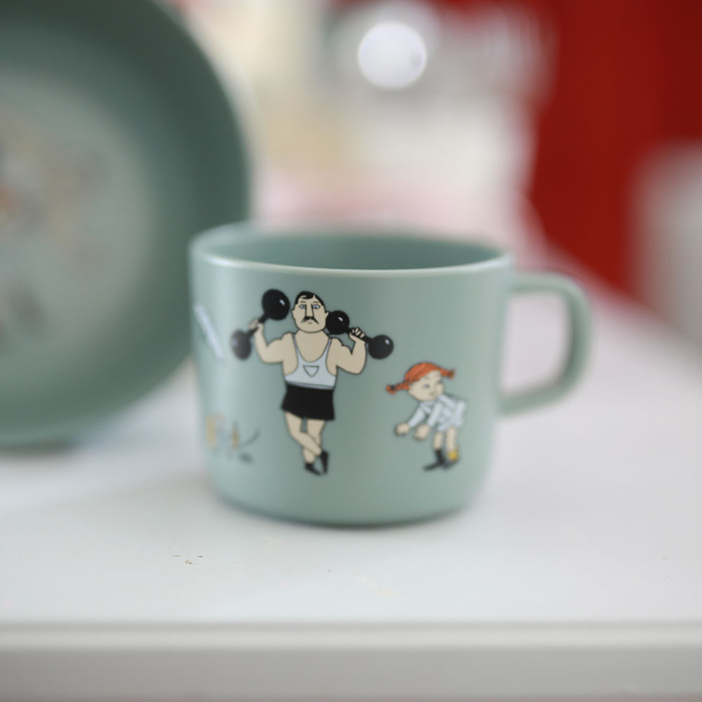 Rätt Start Pippi Cirkus Mugg med handtag grön