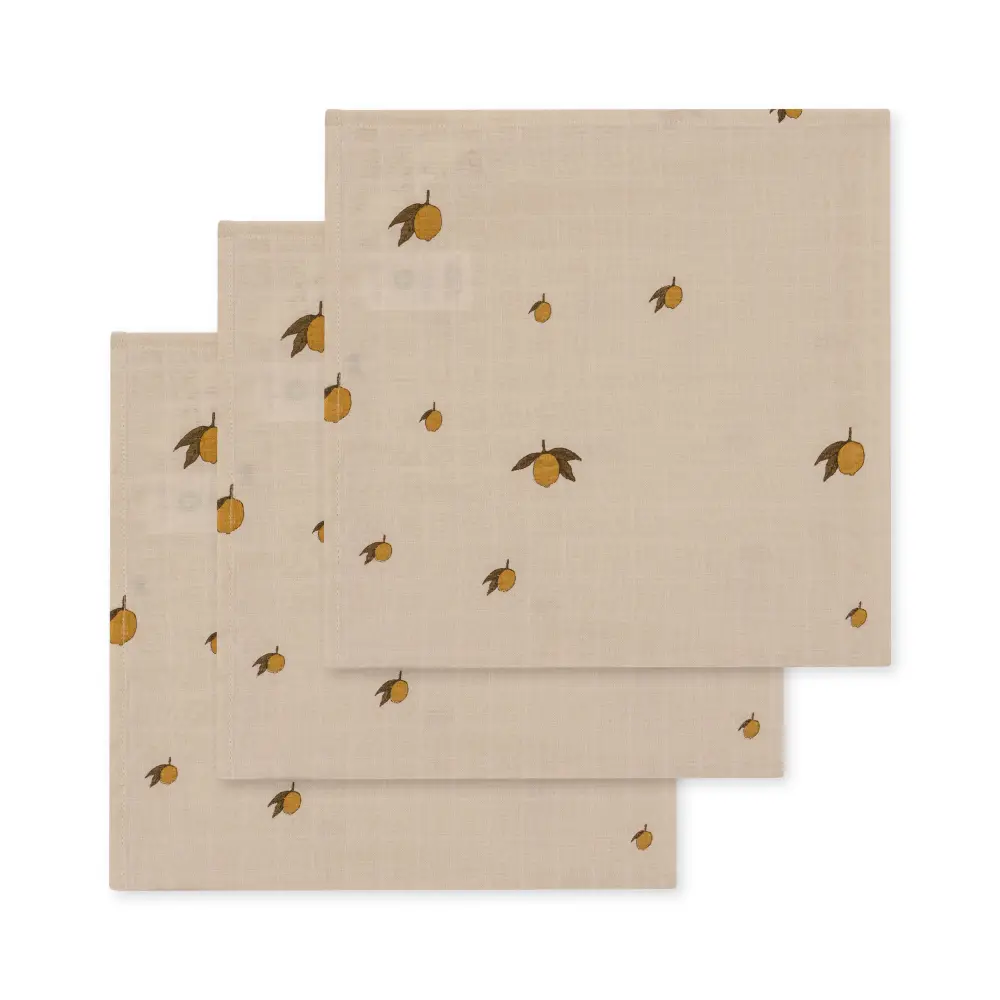 Konges Slöjd Muslinfiltar 3 Pack Gots Lemon