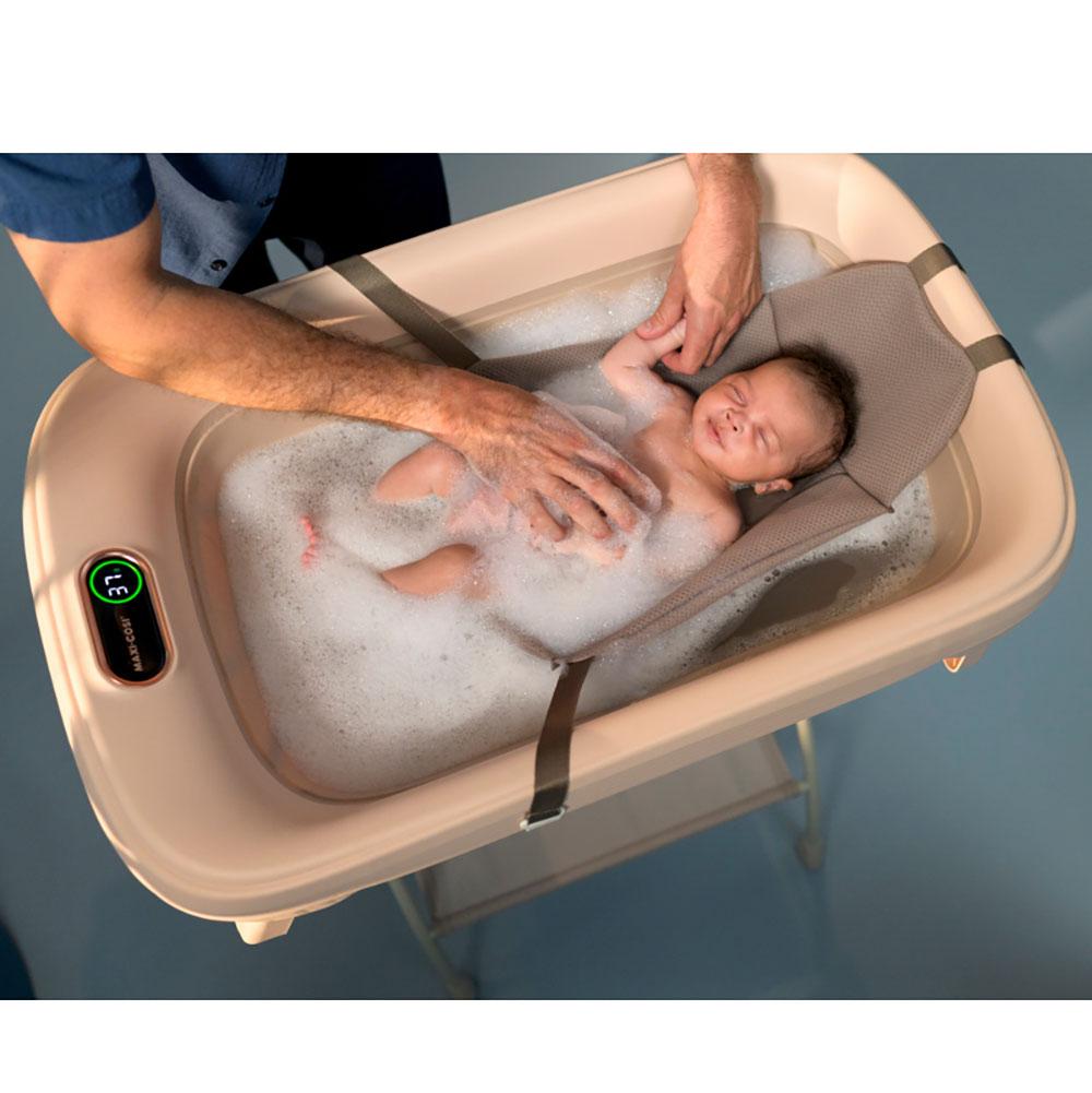 Maxi-Cosi Indigo Plus badbalja + insats för nyfödd Sage Green