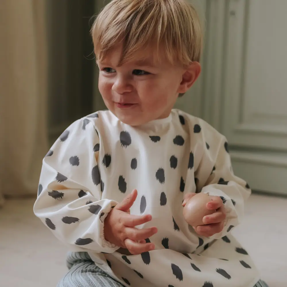 Elodie Långärmad haklapp Dalmatian Dots Grande En storlek
