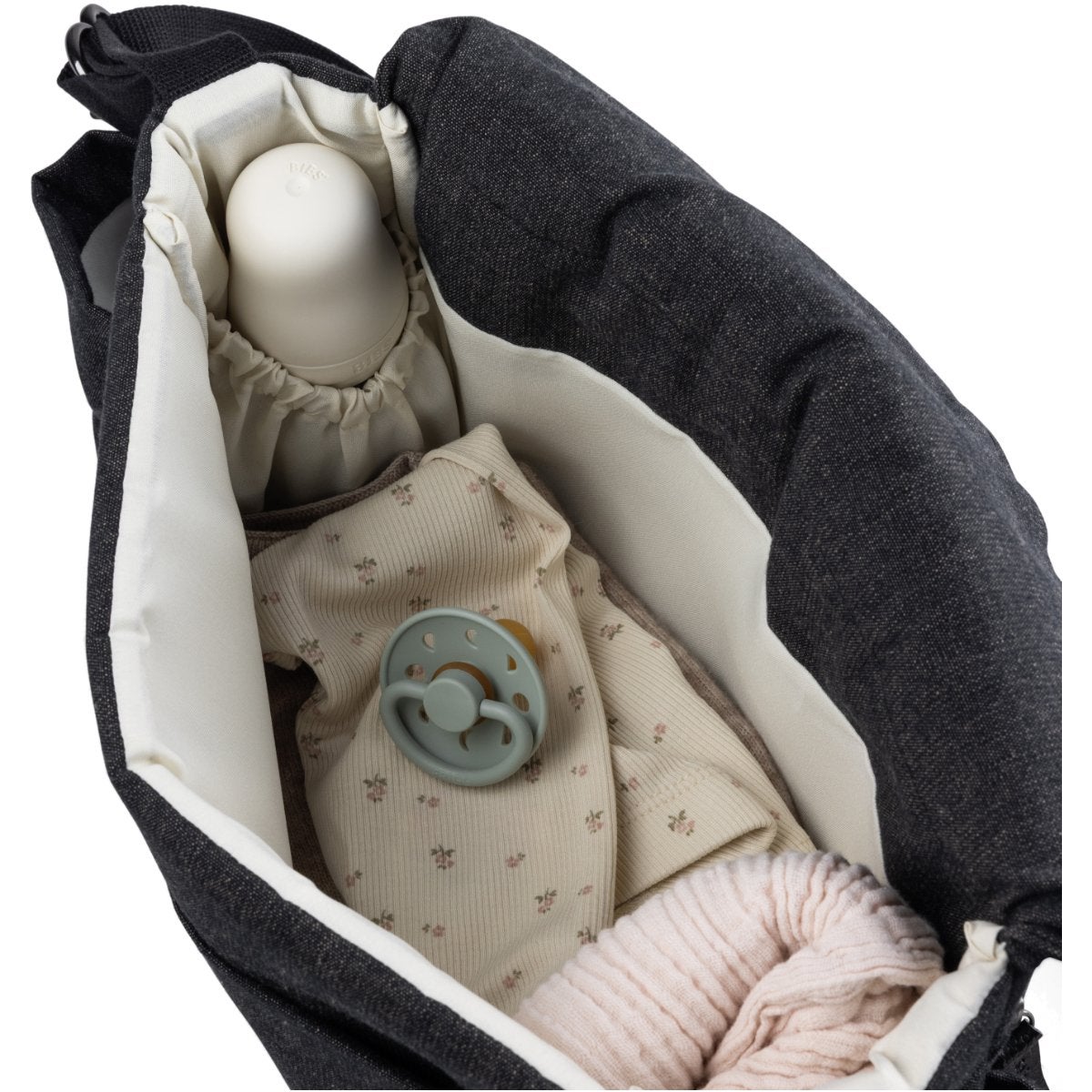 Sebra On-the-go mini skötväska dark grey melange