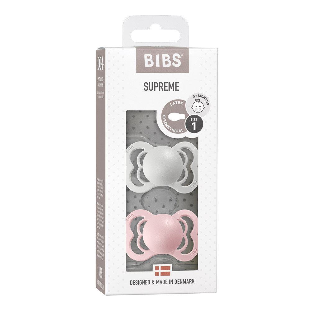 BIBS napp Supreme 2-pack 0-6m Haze/Blossom