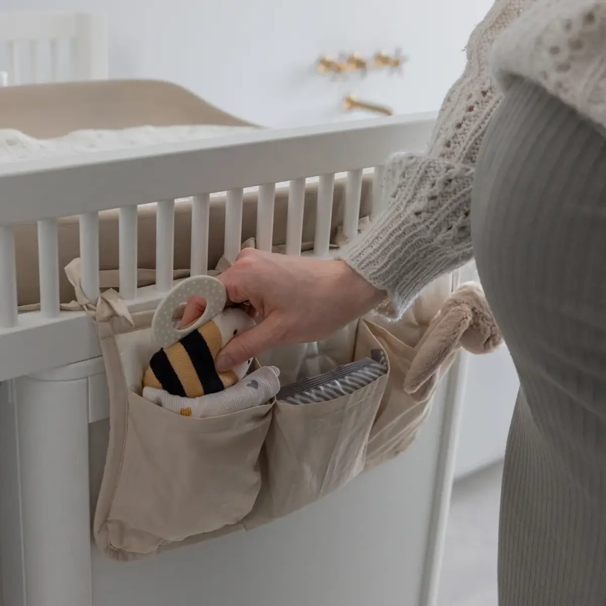 Sebra 3-fack organiser skötbord morning beige