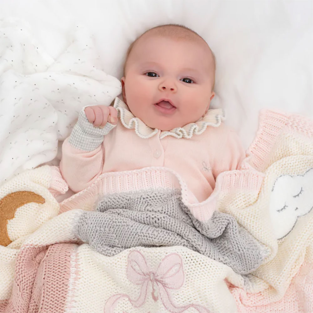 Livly Playroom Stickad Filt Pink