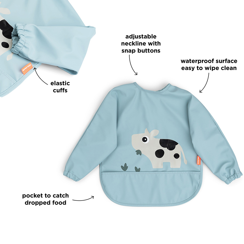 Done by Deer haklapp med ärm Tiny farm Blue