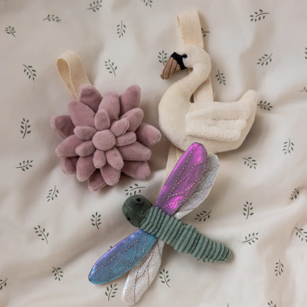 Sebra Aktivitetsleksaker 3 st Blomma/Trollslända/Svan